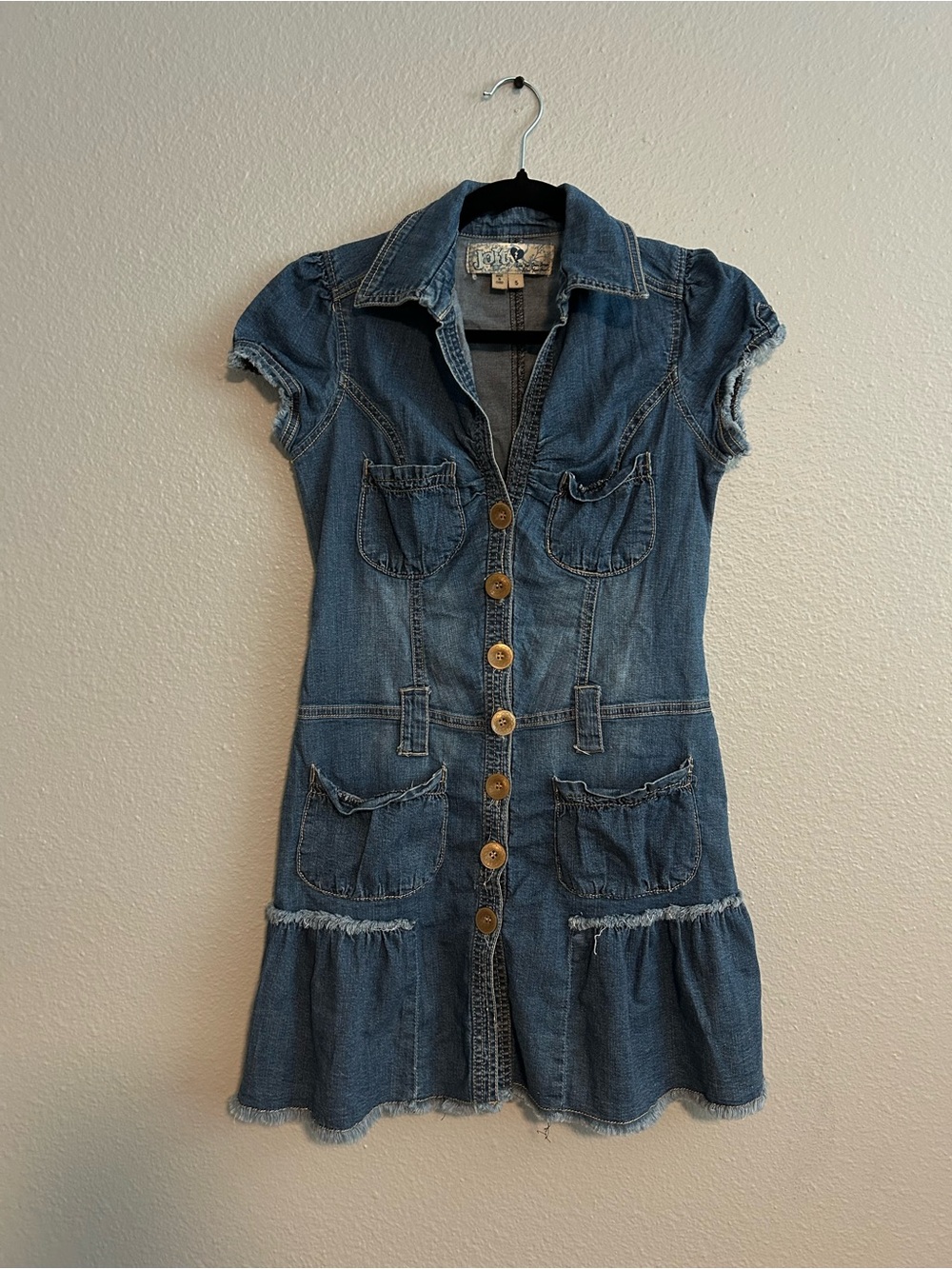Jolt Denim Button-Up Dress - Blue